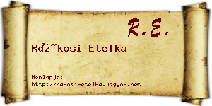 Rákosi Etelka névjegykártya